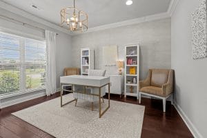 Home office interior photographed for a Huntsville Alabama real estate listing
