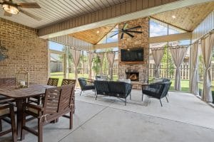 Covered back patio photographed for a Huntsville Alabama real estate listing