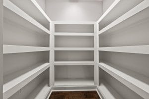 Pantry interior photography for a Huntsville home listing