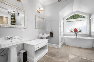 Bathroom vanity detail photographed for a Huntsville real estate listing