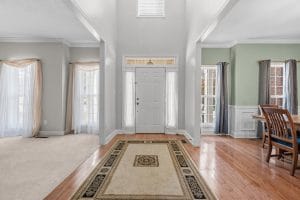 Entryway and hallway interior photographed for a Huntsville real estate listing
