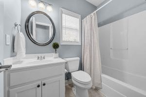 Bathroom interior photographed for a Huntsville Alabama home listing