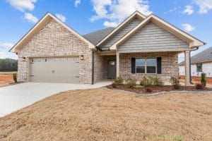 Front exterior photography of a Huntsville Alabama new construction home