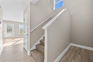 Staircase interior photographed for a Huntsville Alabama home listing
